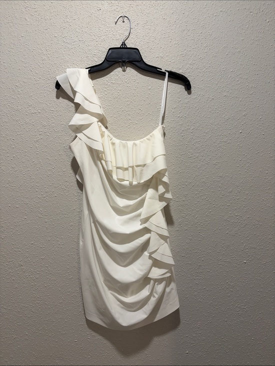 Ark & Co Dresses & Skirts - Ark & Co Cream One-Shoulder Ruffle Dress